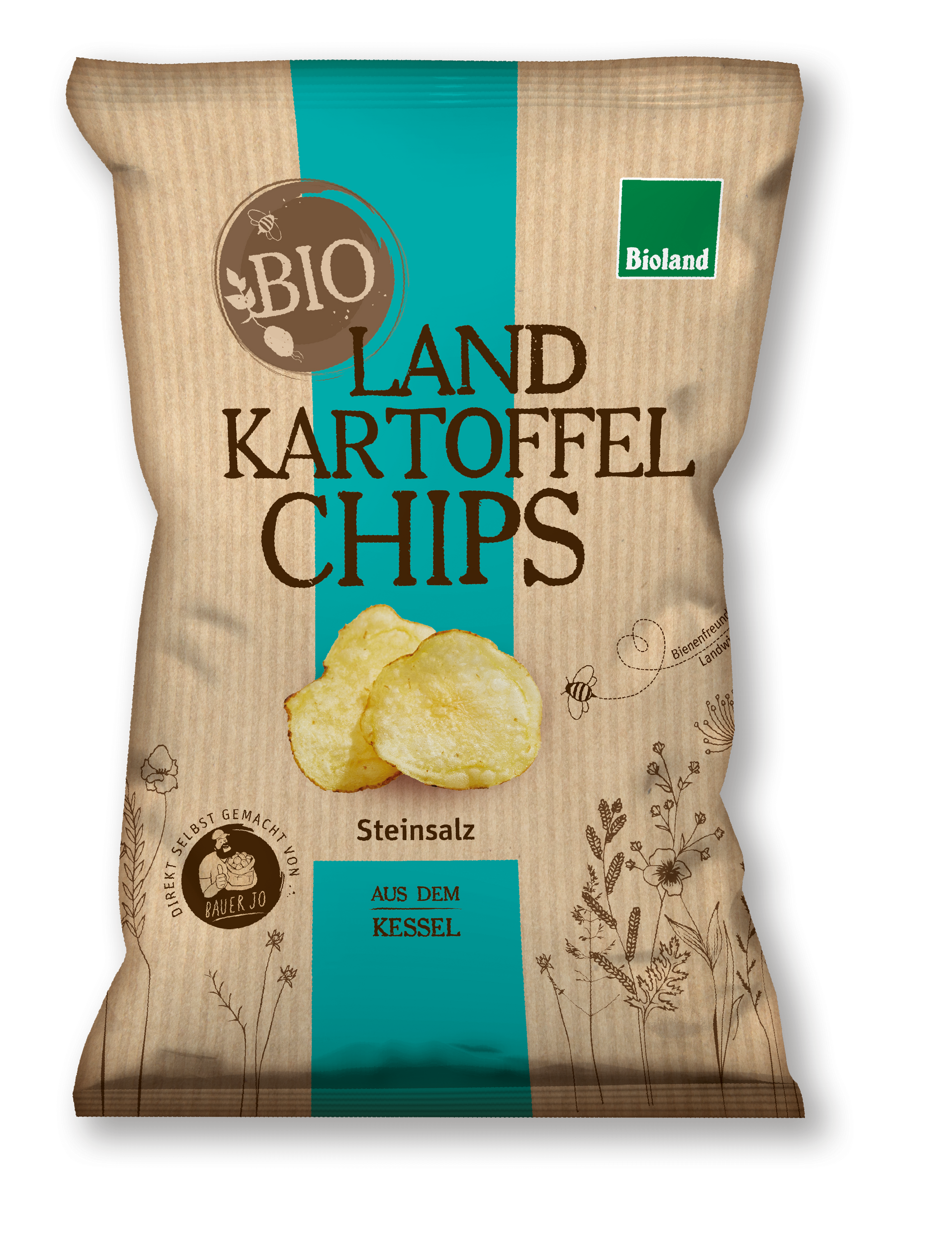 Bio Landkartoffelchips aus dem Kessel - Steinsalz