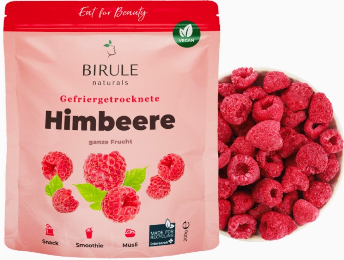 Gefriergetrocknete Himbeeren