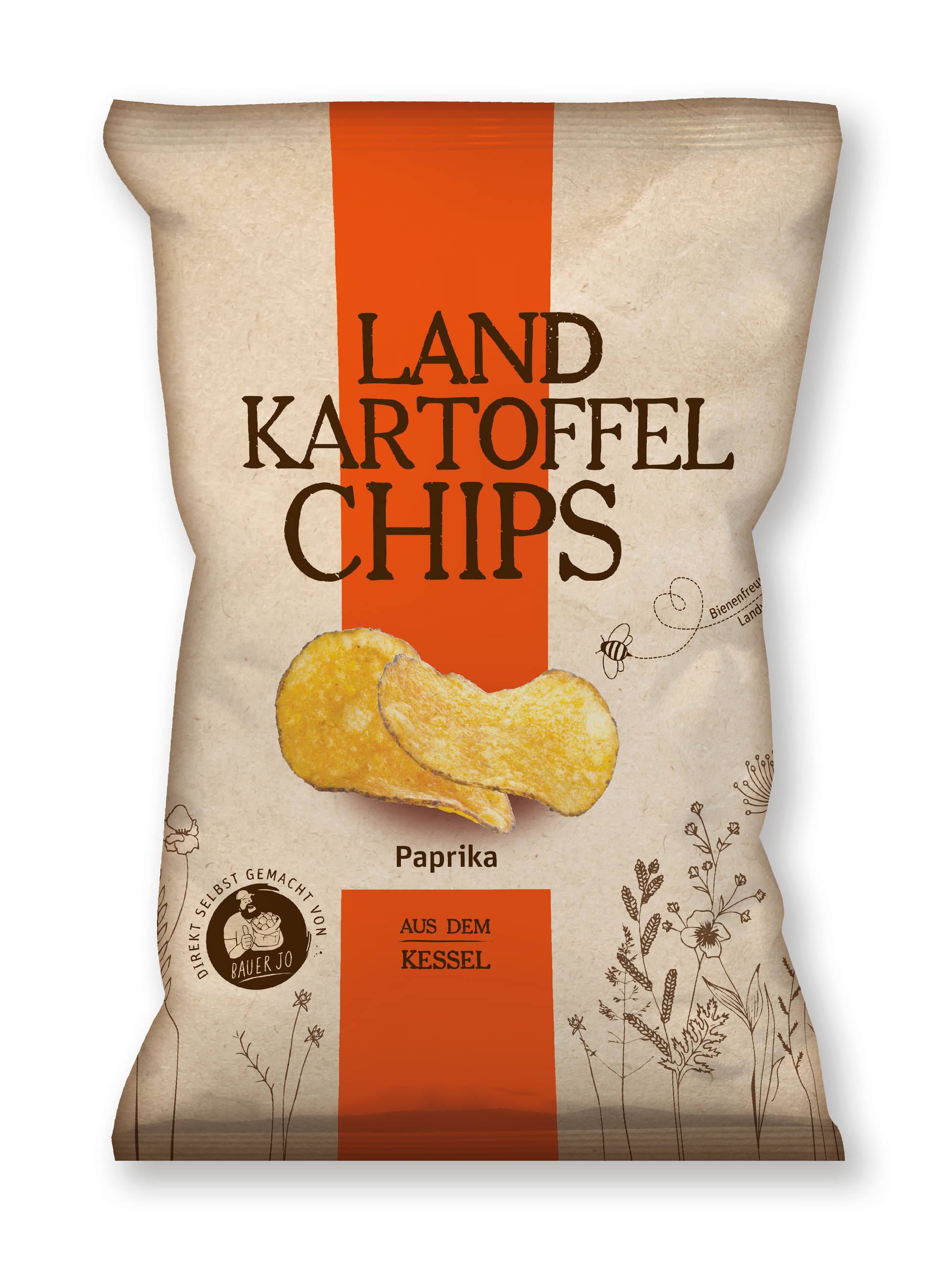 Landkartoffelchips aus dem Kessel Paprika